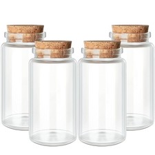4 Pcs 100 ml / 3.4 oz Glass Jars with Cork, Decorative Glass Bottles Great ...