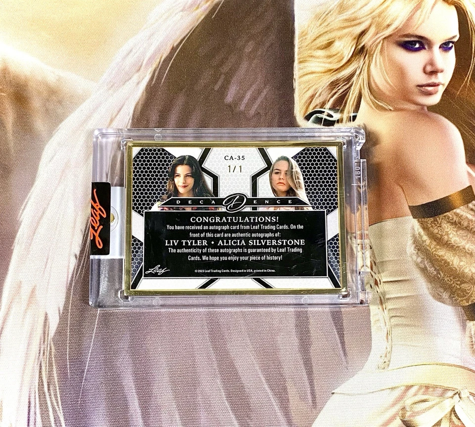 1/1 ALICIA SILVERSTONE LIV TYLER 2023 HOJA POP SIGLO DECADENCIA DOBLE AUTO ORO Foto 2 de 4