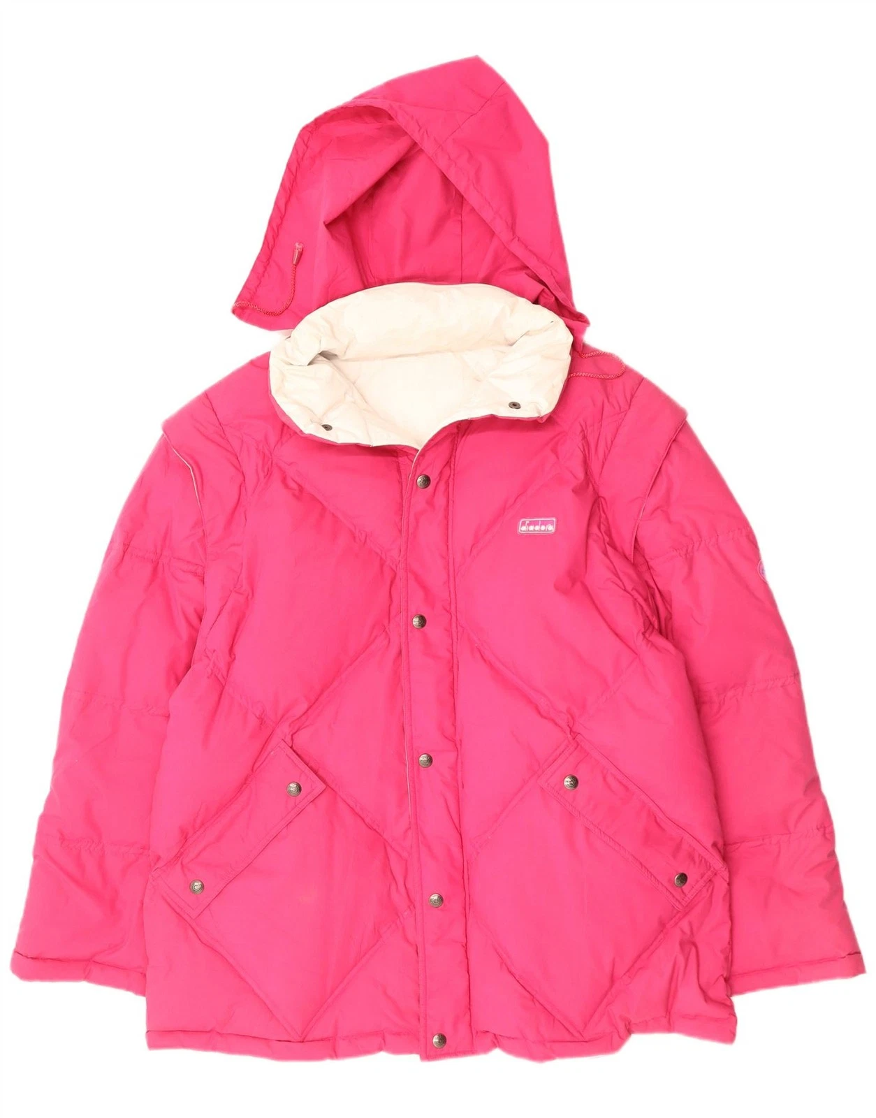 Diadora Mens Hooded Reversible Padded Jacket UK 40 Large Pink Polyester DO23