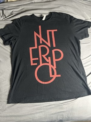 INTERPOL Band T-Shirt Large Stacked Black Tee Concert Tour Official Usa Rock