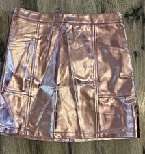 Art Class Girls' Pink Metallic Faux Leather A-Line Skirt Size Large 10/12 Nwt