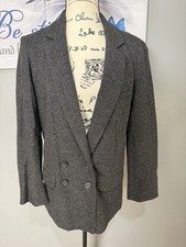 J Crew Grey Double Breasted Wool Blazer Sz 10