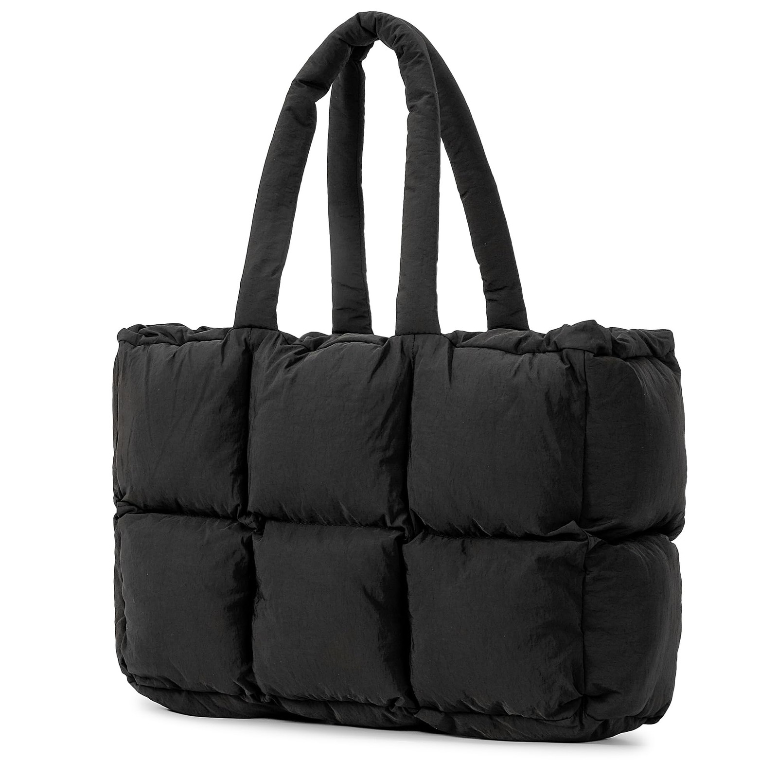 Puffer Tote Bag for Women, Large Quilted Puffy Handbag Lightweight Winter Dow...