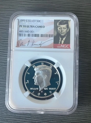 1997 S Silver Proof JFK Kennedy Portrait Half Dollar NGC PF70 UCAM PR 50c Coin