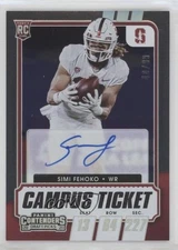 2021 Contenders Draft Picks College Campus Ticket /99 Simi Fehoko Rookie Auto RC