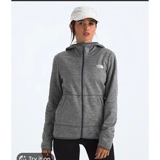 The North Face Womens Grey Heather Full Zip Fleece Hoodie NF0A5GBC L