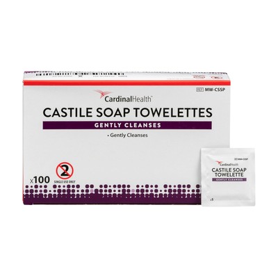   Individually Packaged Castile Soap Towelette, Single Use Only, 12.5 X 20CM,...