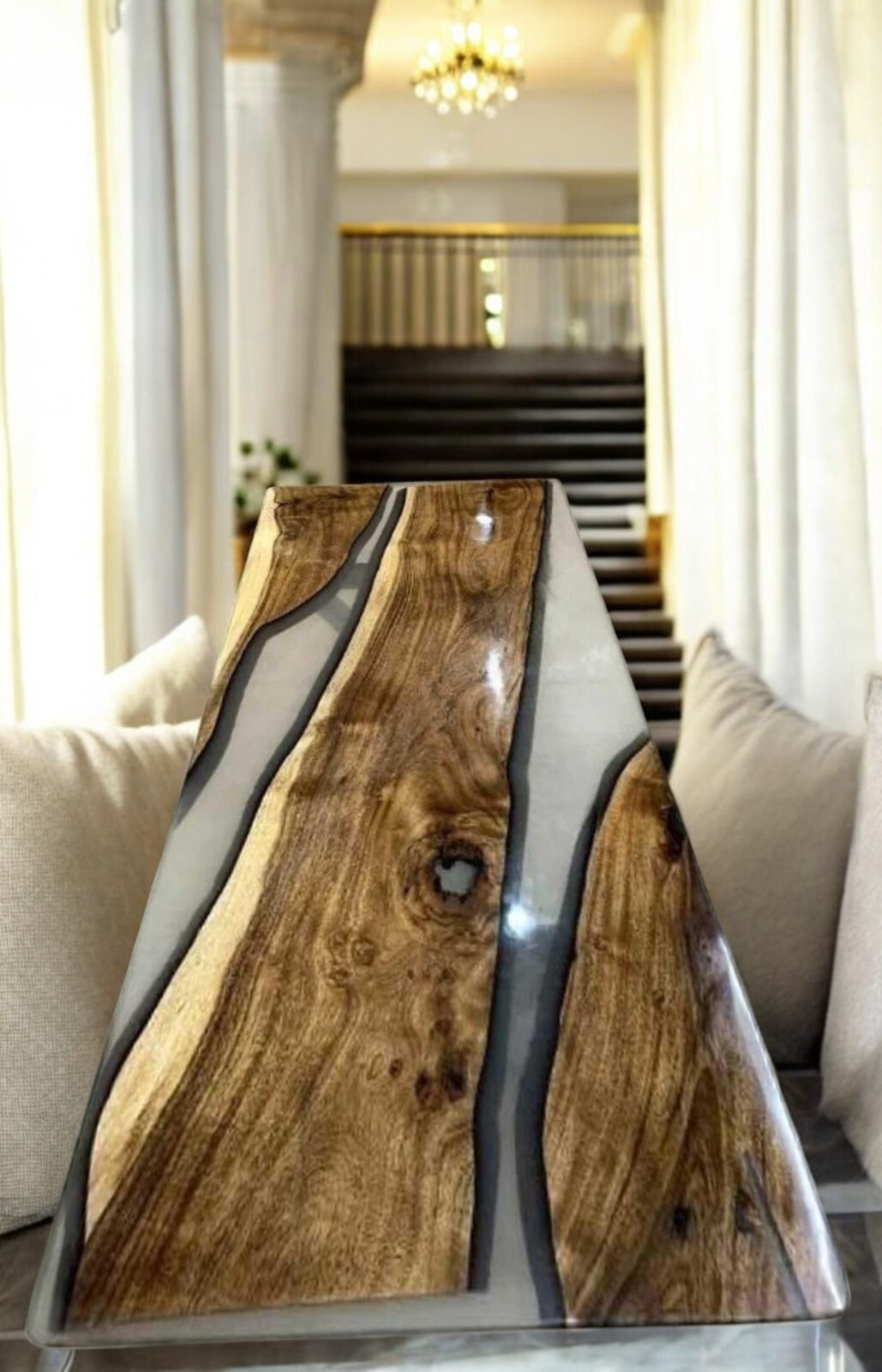 36x24 Inch Clear Epoxy Resin Table Top for Dining Living Room Hotel Home Decor