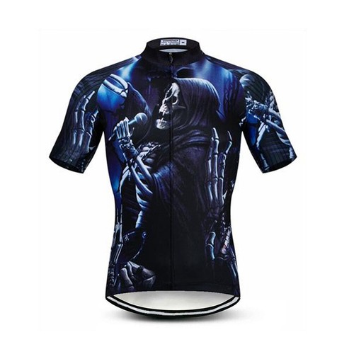 Skull cycling jersey short sleeve men's cycling jersey bicycle shirt road bike jersey - Picture 15 of 15