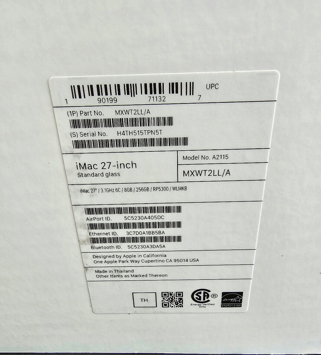Apple iMac 27in Retina 5K Display (256GB SSD, Intel Core i5 Apple iMac 27in Retina 5K Display (256GB SSD, Intel Core i5