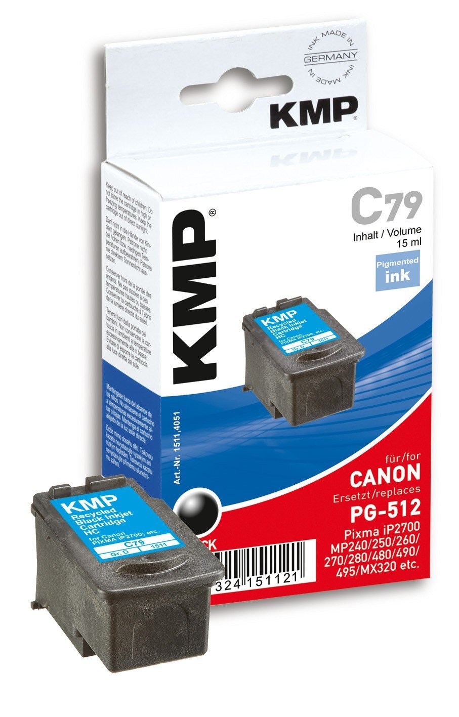 KMP C79 Ink Cartridge for Canon PG-512 15 ml
