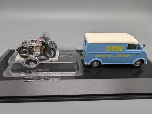 Maquetas de coches 1:43 Schuco 450238800 DKW velocidad con remolque de motocicleta en embalaje original - Imagen 4 de 15