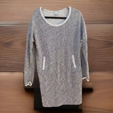 Bobi Sweater Dress Women's Large Knee-Length Pockets Gray Grey Cozy