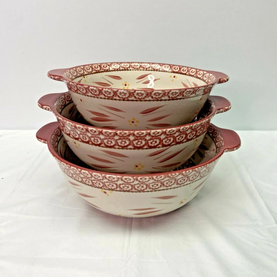 Temptations by Tara Old World Mezclador Servir Tazón Arándano 4qt, 3qt, 2qt ~ 3 piezas Foto 2 de 4