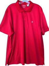 IZOD Golf Polo Shirt Mens XXL Red Tech Texture Check Design Active Country Club