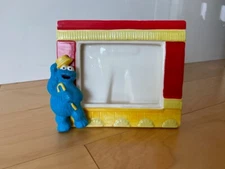 Vintage Cookie Monster Muppets Inc Sesame Street Picture Frame Hand Painted NICE