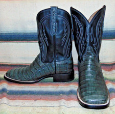 Mens Rujo Roscoe Gray Caiman Belly / Leather Cowboy Boots 10 EE NEW In Box