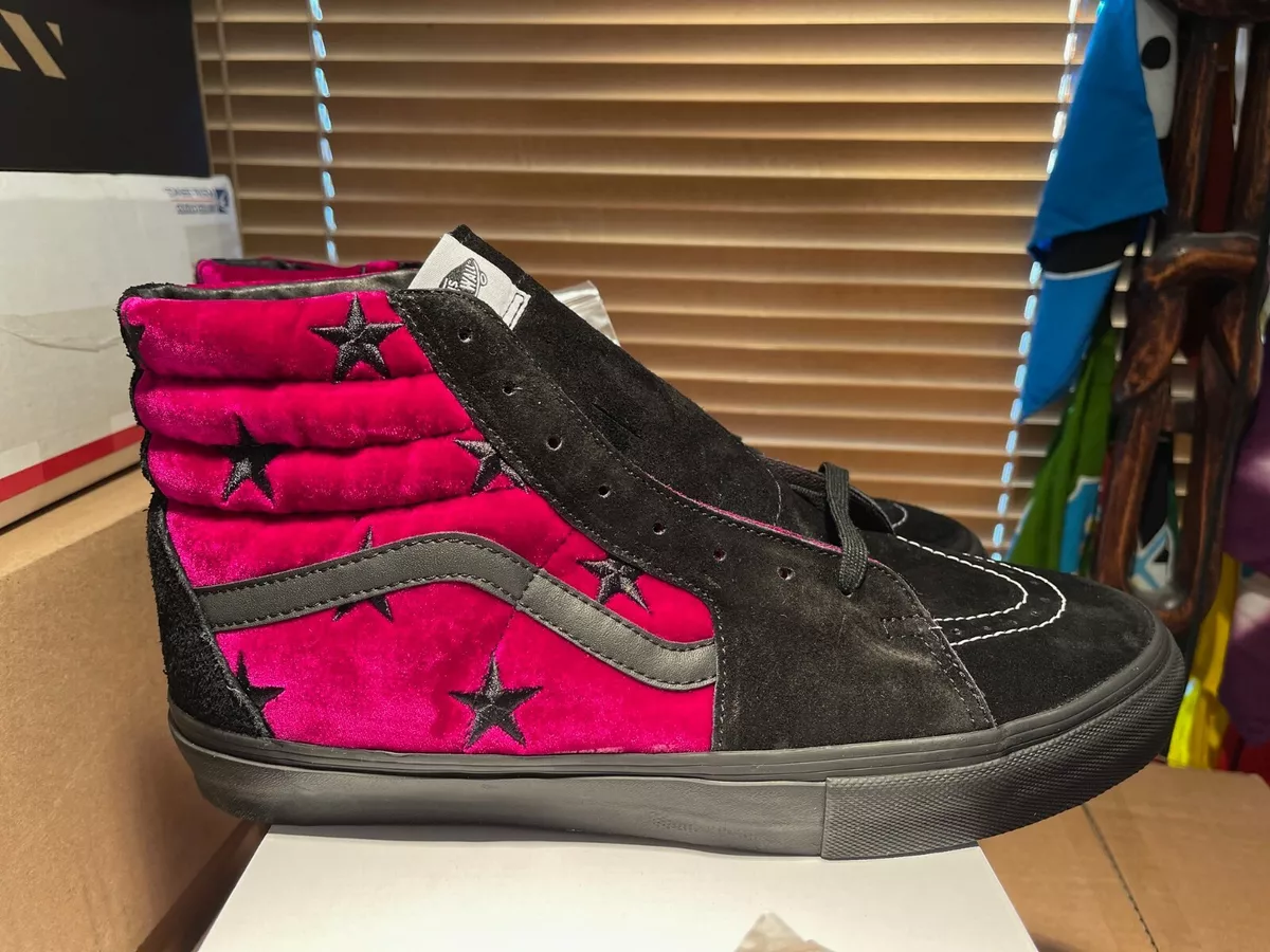 Supreme Vans Velvet Stars Sk8 Hi Pro Velvet Pink / Purple Black