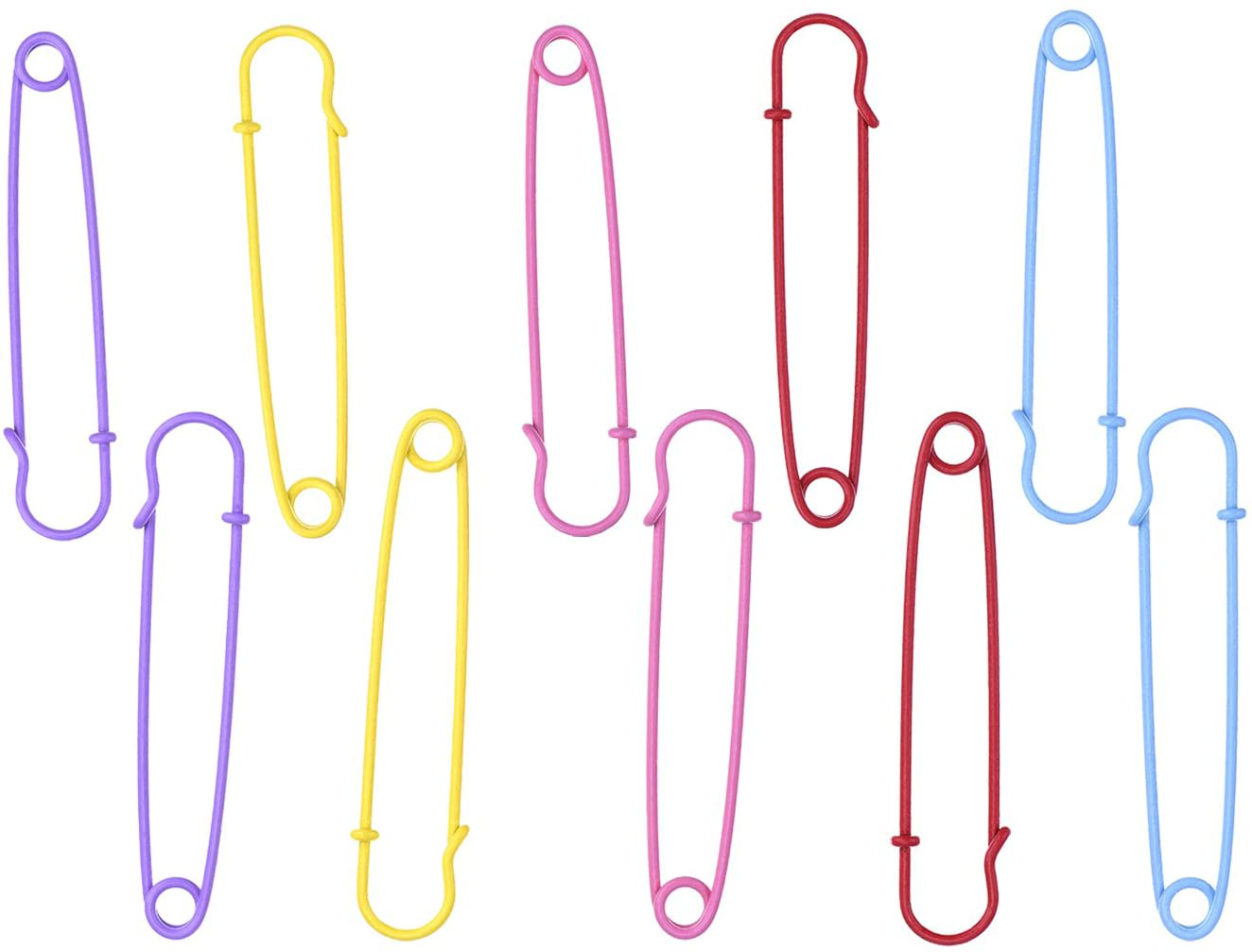 Outus Steel Safety Pins Blanket Pins 4 Inch Extra Large, 5 Colors 10