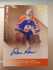 2013-14 UD FRANCHISE INK AUTO #FI-RL Ronald Low Edmonton Oilers 