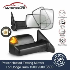 Power Heated Towing Mirrors Led Signal For Dodge 02-08 Ram 1500 03-09 2500 3500