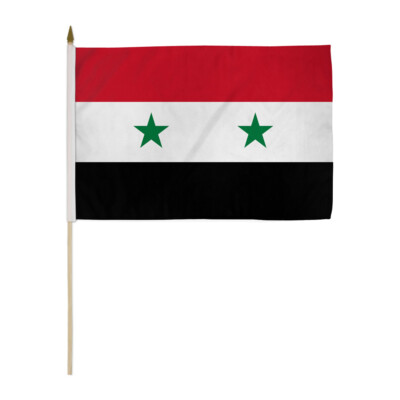 1 Dozen Syria Stick Flag 12x18in Handheld Syrian Flag
