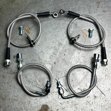 Stainless Steel Front Rear Brake Line Kit for 01-05 Honda Civic HX LX DX EX Drum