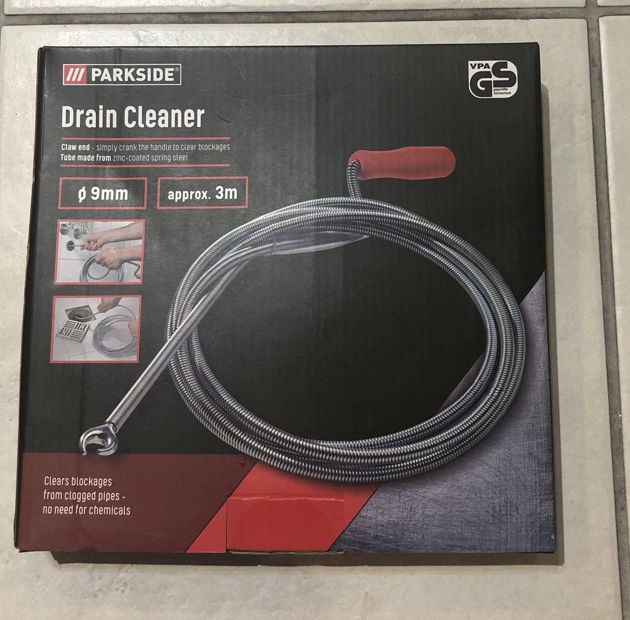 Parkside 3m Drain cleaner  - wire 9MM