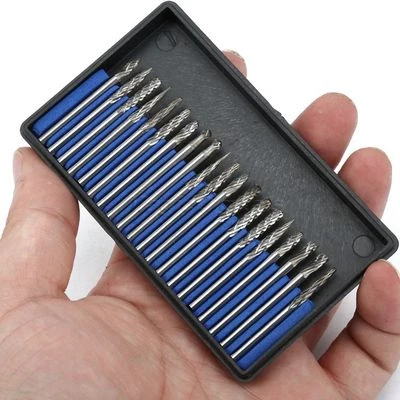 20pc Tungsten 3×3mm Steel Solid Carbide Burrs For Grinder Rotary Tool Drill Bits