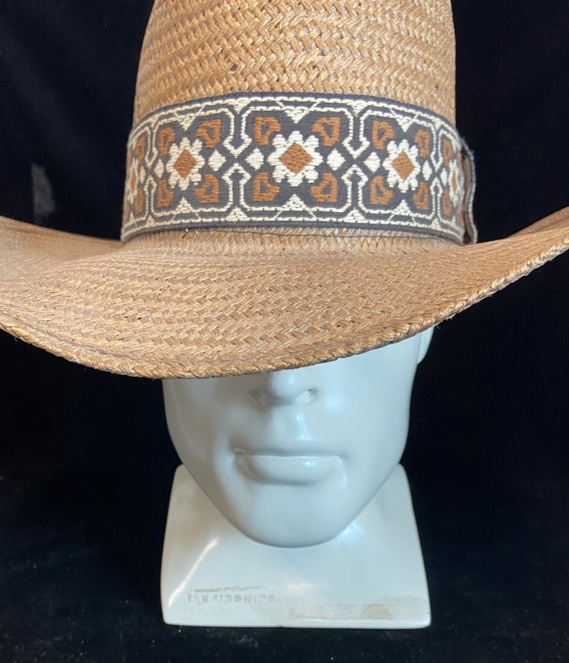 Chapeau Cowboy Vintage Bailey U Rollit Paille Taille 7 3/8 - Western, Country, Rodéo