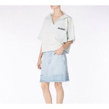 VIVIENNE WESTWOOD ANGLOMANIA Distressed Oversized Denim Top Large