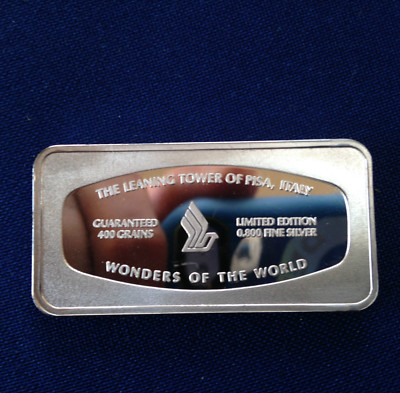 Singapore Airlines Leaning Tower of Pisa Wonders of World Silver