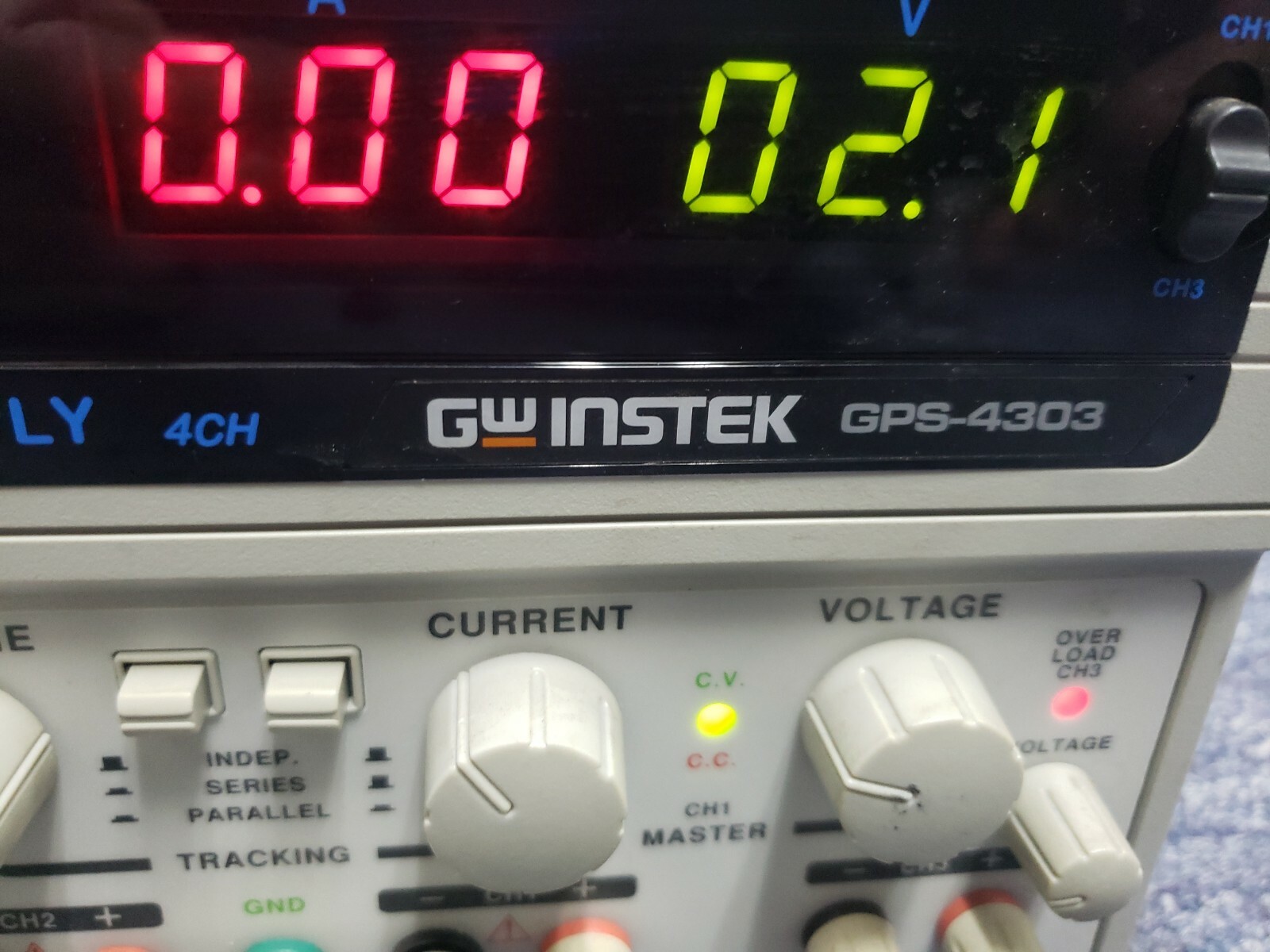 GW Instek GPS4303 4 Ch DC Power Supply Sold AS IS For Parts or Repair