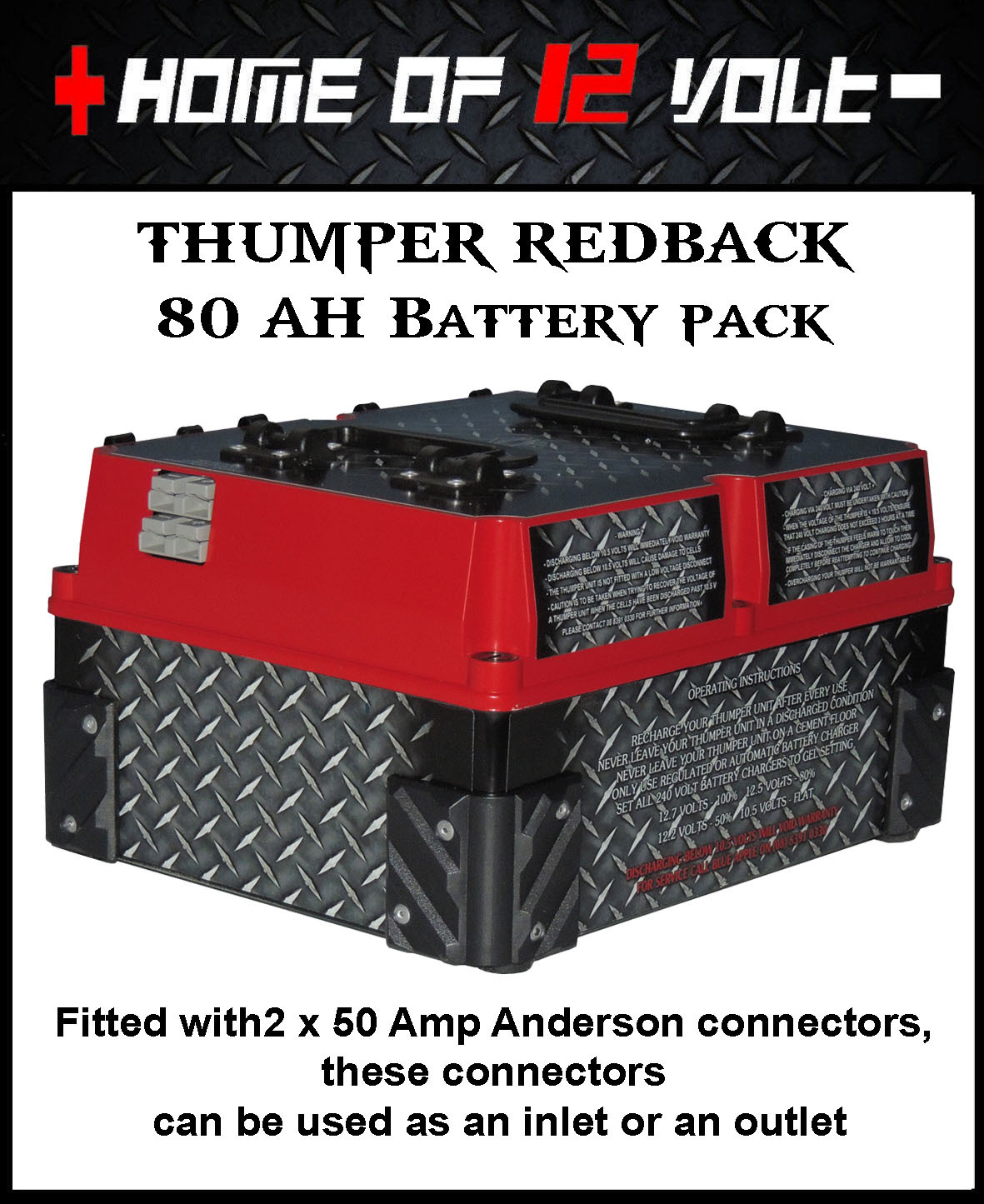 Thumper Redback 80AH Portable Jump start battery pack eBay