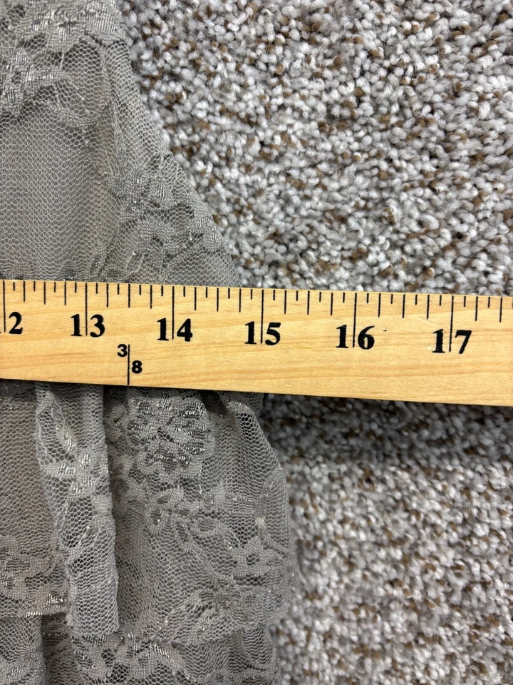 Vestido sin mangas de encaje verde en capas INC cuello redondo vestido recto para mujer talla PM Foto 3 de 4