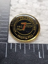 PRO TECH PACIFIC BELL HAT LAPEL PIN PIN BACK USED (Z2669)