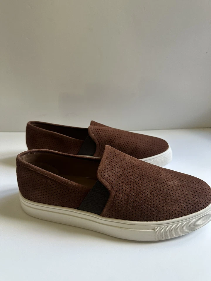 Coldwater Creek NUEVOS MOCASINES Walk with Me Rio para mujer, 8M, gamuza marrón sin cordones Foto 2 de 4