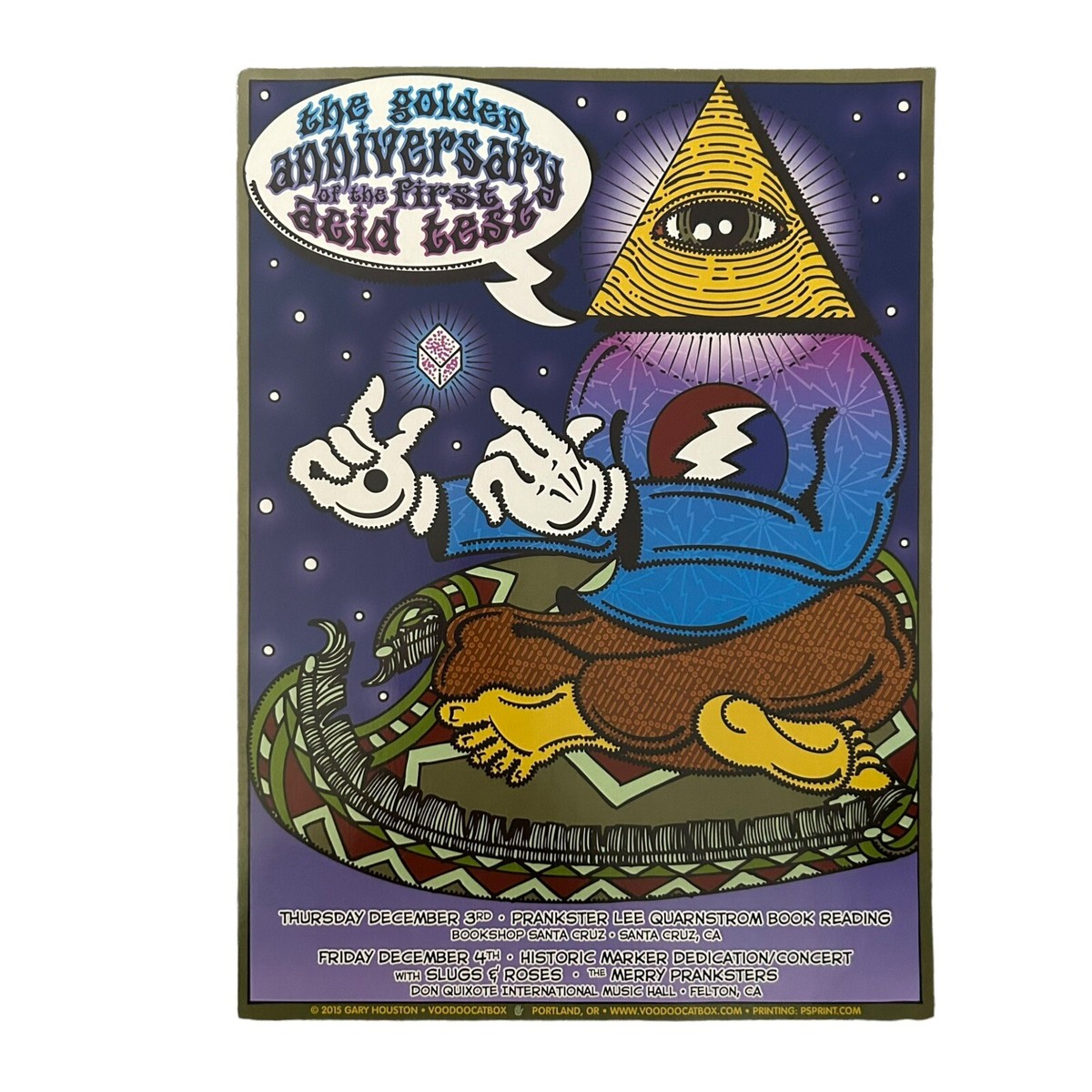 Acid Test Golden 50th Anniversary Event Poster Gary Houston 17”x13
