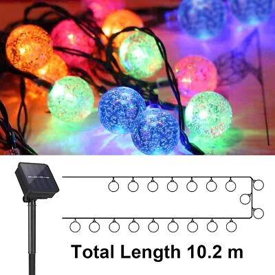 12M 100 LED Solar Lichterkette Kugel Beleuchtung Garten Party Innen Außen Deko  - Bild 1 von 4