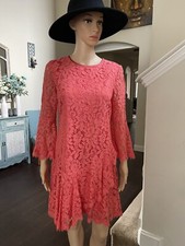Eliza J Pink Coral Orange Lace Shift Dress Retails $158 Size 4