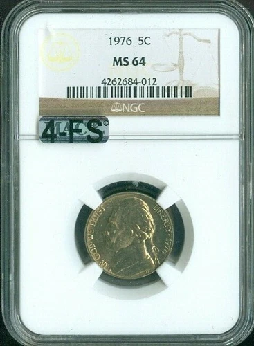 1976 Jefferson Nickel NGC MS64 MAC 4FS Quality