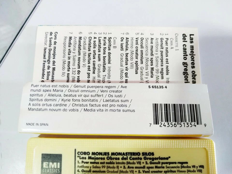 Gregorian Chant Choir Monks Monasterio de Silo Emi 1993 - Cinta Tape Cassette - Image 2 of 3