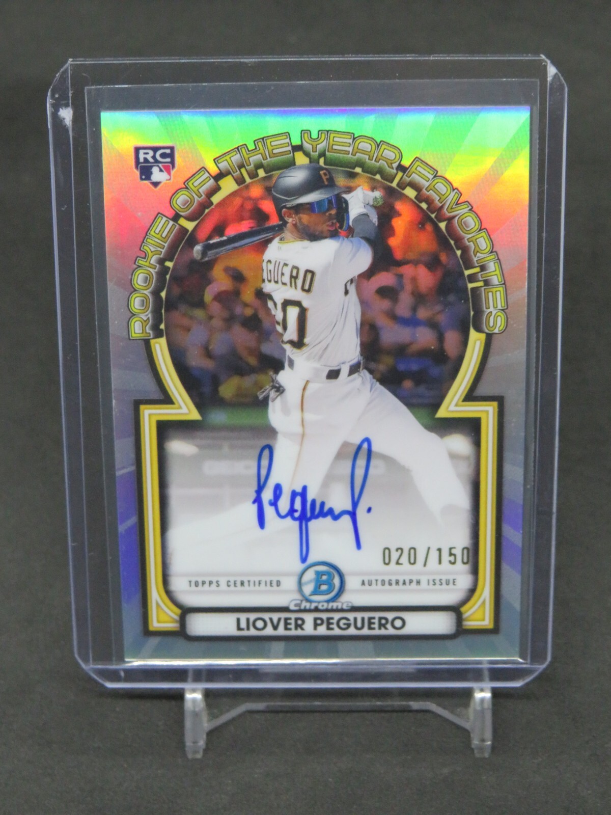 2023 BOWMAN LIOVER PEGUERO ROY FAVORITES RC AUTO /150 PITTSBURGH PIRATES RL