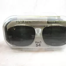 Haven Clip On Sunglasses REC1 54 Mens Gray Optify Polarized Rectangular Full Rim