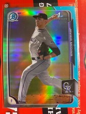 Javier Medina Colorado Rockies 2015 Bowman Chrome Draft Sky Blue Refractor V179