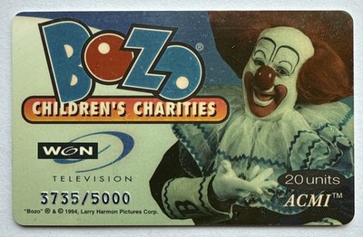 20u Bozo Children's Charities: WGN Television Benefit Bozo The Clown Phone Card