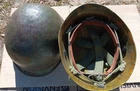 WW2/ Korean US Military Rear Seam Pot Helmet And Liner. With Chin Strap.