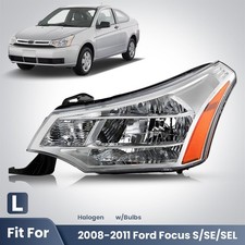 Halogen Headlight With Bulbs For 2008-2011 Ford Focus Ssesessel Left Driver