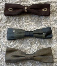 Vintage 1950s 1960s Men  s Clip-On Bow Ties Lot of 3 Royal Rockabilly EUC