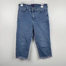 NYDJ Jeans Womens 10 (30x19) Blue Cropped Denim Stretch Capri Made in USA Pants